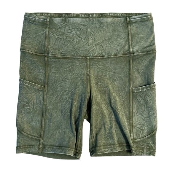 Lululemon Women's Fast Free High-Rise Short 6” Nulux Ice Wash Moss Green Size 6 - Picture 1 of 7